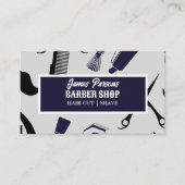 Retro schaar kam salon kapster kapperszaak visitekaartje (Voorkant)