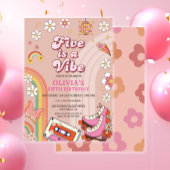 Retro Schaats Five is een vibe groovy verjaardag Kaart