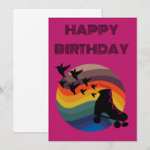 Retro Schaats gratis Feestdagenkaart (Voorkant / Achterkant)