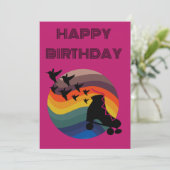 Retro Schaats gratis Feestdagenkaart (Staand voorkant)