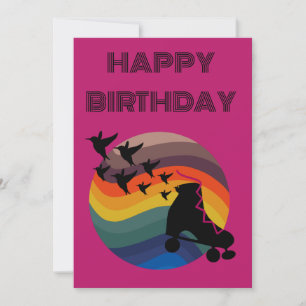 Retro Schaats gratis Feestdagenkaart