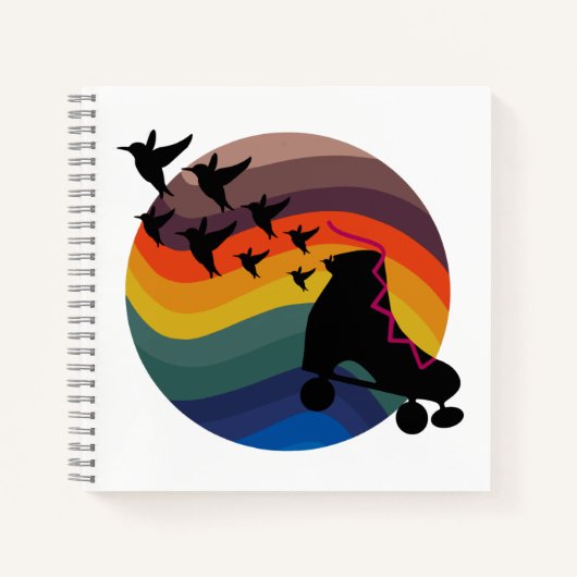 Retro Schaats gratis Notitieboek (Voorkant)