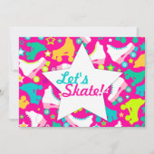 Retro Schaatsen Aangepaste Uitnodiging "Laten we S (Voorkant)