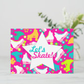 Retro Schaatsen Aangepaste Uitnodiging "Laten we S (Staand voorkant)