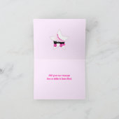 Retro Schaatsen "danken u" Hete Roze Douane Bedankkaart (Binnen)