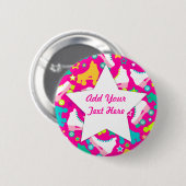 Retro Schaatsen Hot-roze aangepaste pincode Button (Voorkant /achterkant)
