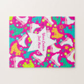Retro Schaatsen Hot-roze aangepaste puzzel (Horizontaal)