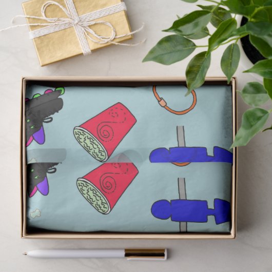 Retro Schaatsen Party tissuepapier (Geschenk)