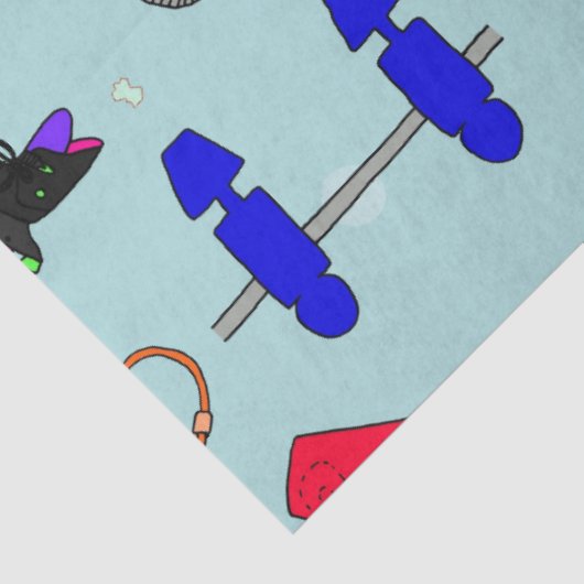 Retro Schaatsen Party tissuepapier (Detail)