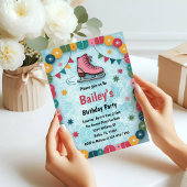 Retro Schaatsen Verjaardag Kaart