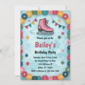 Retro Schaatsen Verjaardag Kaart (Voorkant)