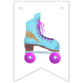 Retro Schaatsen Verjaardagsfeest Vlaggetjes (Eerste vlag)