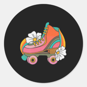 Retro Schaatsen Wintersport Skiën Schaats Scue SS Ronde Sticker