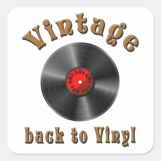 Retro Schallplatte, Vinyl, Vintage, Oldie Runder Vierkante Sticker (Voorkant)