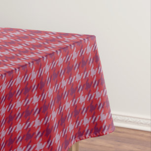 Retro scharlakenrood paars houndstooth geruit patr tafelkleed