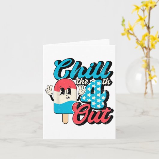 Retro Schattig 4 Juli Ijs Koel De 4e Uit Kaart (Gele Bloem)