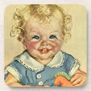 Retro Schattig Blond Scandinavisch Baby Jongen of  Onderzetter