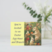 Retro Schattig Dier Pasen Kaart (Staand voorkant)