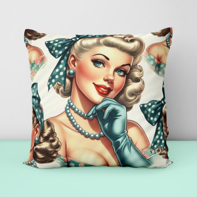 Retro Schattig Klassieke Pin-up Kussen (Creator heeft geüpload)