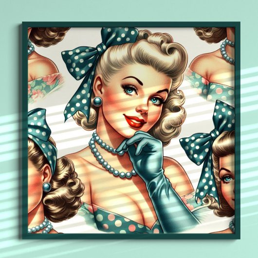 Retro Schattig Klassieke Pin-up Poster