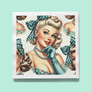 Retro Schattig Klassieke Pin-up Servet