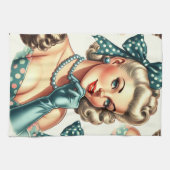 Retro Schattig Klassieke Pin-up Theedoek (Horizontaal)