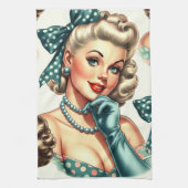 Retro Schattig Klassieke Pin-up Theedoek (Verticaal)