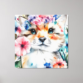  retro schattig ontwerp voor kinderen canvas afdruk