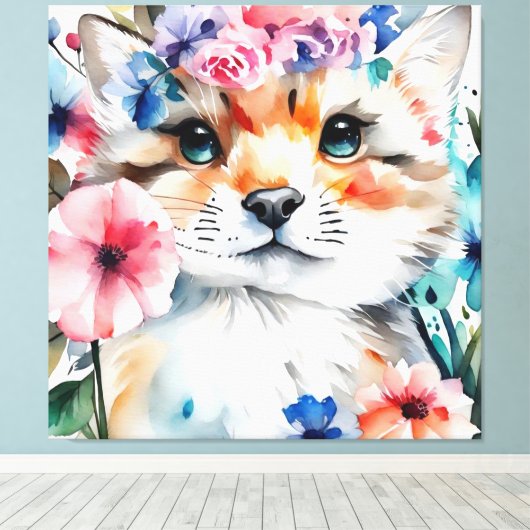  retro schattig ontwerp voor kinderen canvas afdruk (Insitu (Houten vloer))