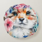 retro schattig ontwerp voor kinderen rond kussen (Achterkant)