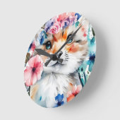 retro schattig ontwerp voor kinderen ronde klok (Hoek)