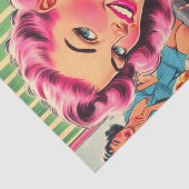 Retro Schattig Roze Pin-up Tissuepapier (Detail)