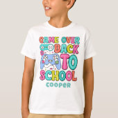 Retro schattig terug naar gamer jongens t-shirt (Voorkant)