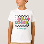 Retro schattig terug naar school jongens t-shirt (Voorkant)