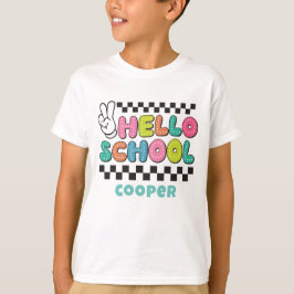 Retro schattig terug naar school jongens t-shirt