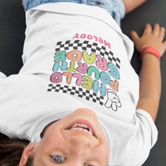 Retro schattig terug naar school vierde klas t-shi t-shirt