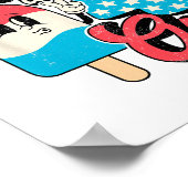 Retro Schattige 4 juli Ice Cream Chill de 4e uit Poster (Hoek)