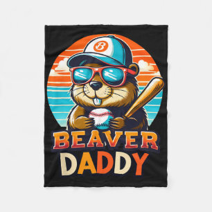 Retro Schattige Bever Daddy Bysebyll Vintage Diere Fleece Deken