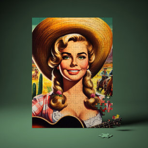 Retro Schattige Boerin Legpuzzel
