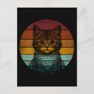Retro Schattige Cat Briefkaart