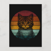  Retro Schattige Cat Briefkaart (Voorkant)