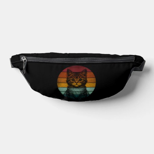 Retro Schattige Cat Heuptasje (Liggend)