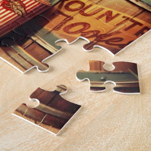 Retro Schattige Cowgirl Legpuzzel (Zijkant)