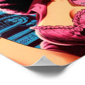 Retro Schattige Cowgirl Poster (Hoek)