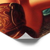 Retro Schattige Cowgirl Poster (Hoek)