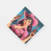 Retro Schattige Cowgirl Servet (Hoek)