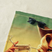 Retro Schattige Cowgirl Strandlaken (In situ)