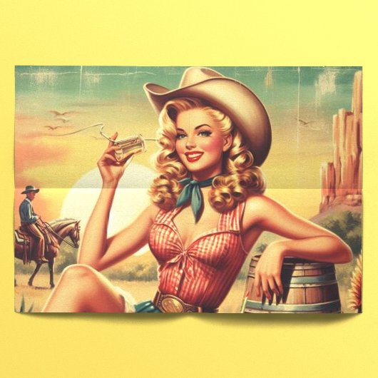 Retro Schattige Cowgirl Tissuepapier