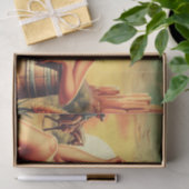 Retro Schattige Cowgirl Tissuepapier (Geschenk)