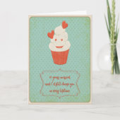 Retro Schattige Cupcake Grappige Man Valentijnsdag Kaart (Voorkant)